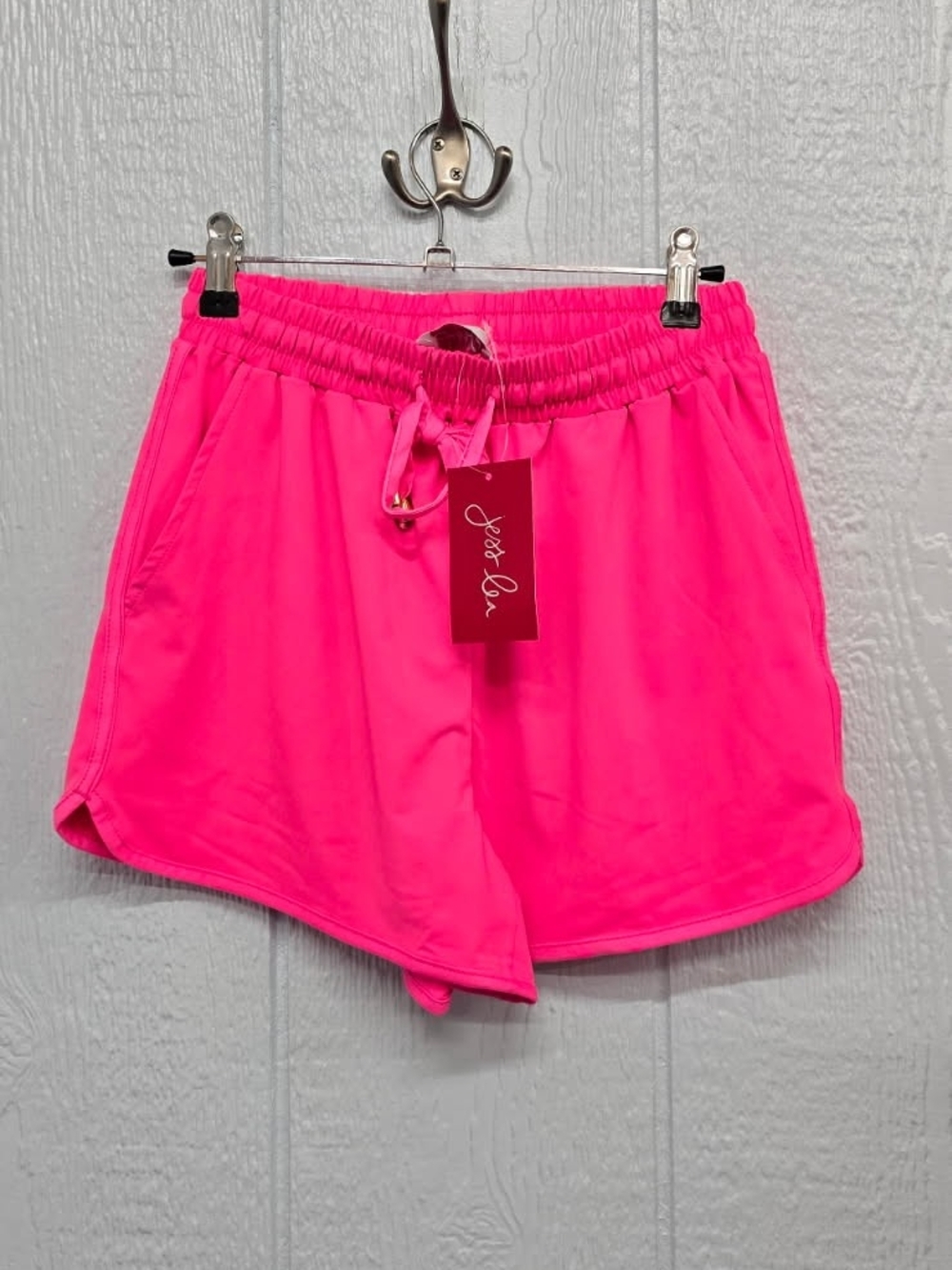 New Jess Lea Small Bright Neon Pink Women's Athletic Drawstring Shorts